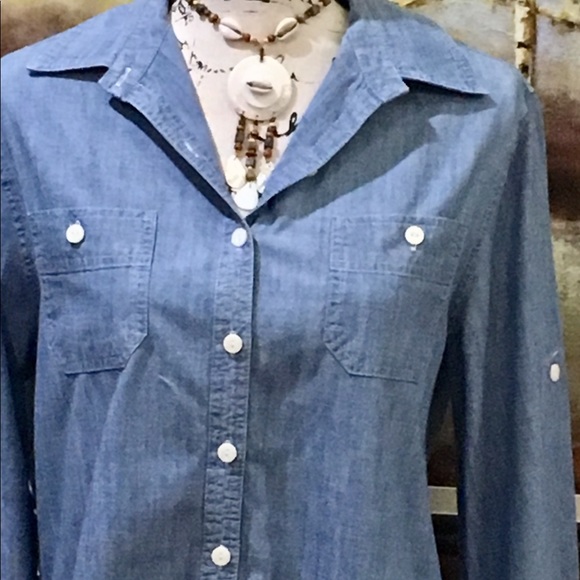 EUC PER SE Adjustable Sleeves Shirt - Picture 2 of 8